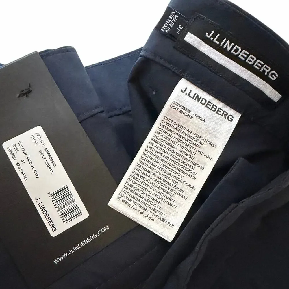 J.Lindeberg Eloy Golf Shorts | JL Navy | Size 31 | NWT | Stretch Tech